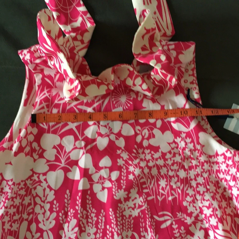 NWT Tuckernuck pink wildflower Blythe ruffle neck dress S - Picture 7 of 12